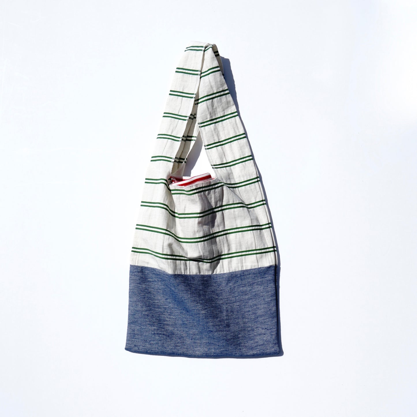 202004ECO21 Shoulder bag / stripes-green